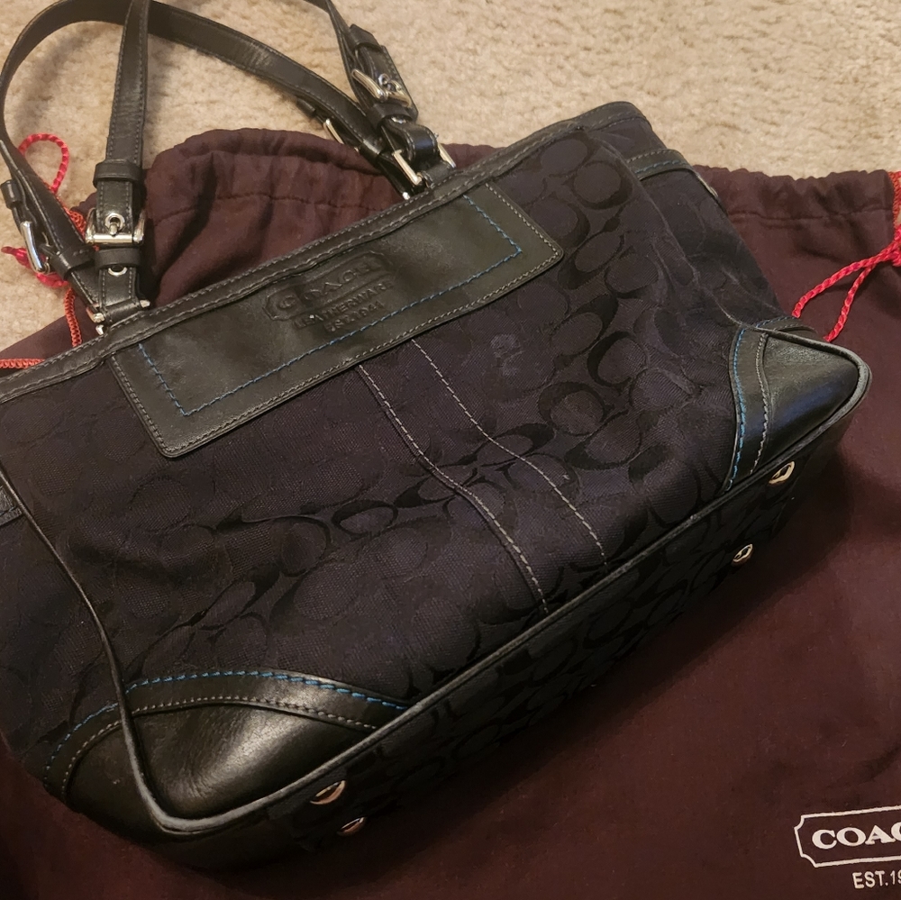 Coach Bag- Black with blue accents - Picture 3 of 5